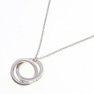 Tiffany Co Interlocking Circle Pendant Necklace Silver Choker